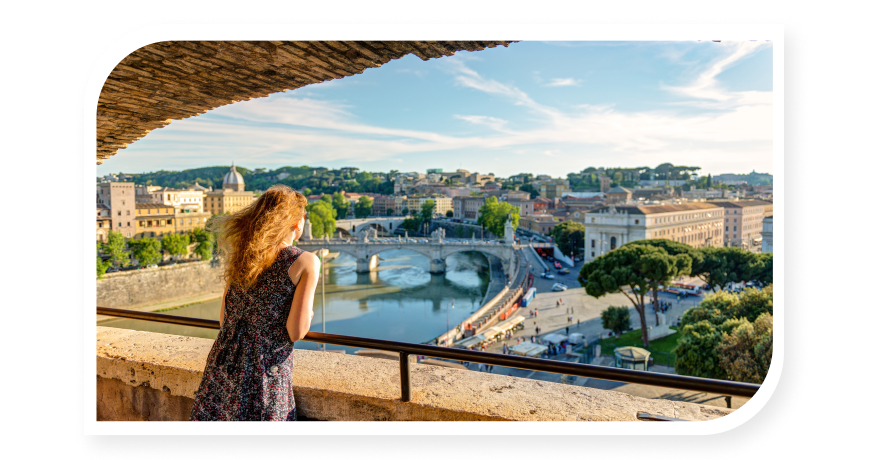 Girl enjoying the view in Italy