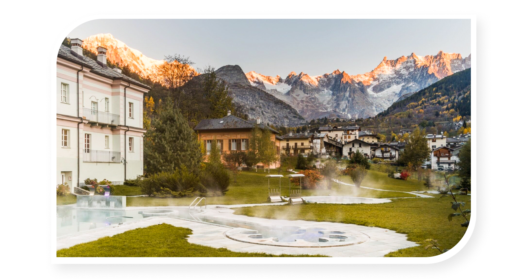 QC Terme Monte Bianco Spa with mountain view