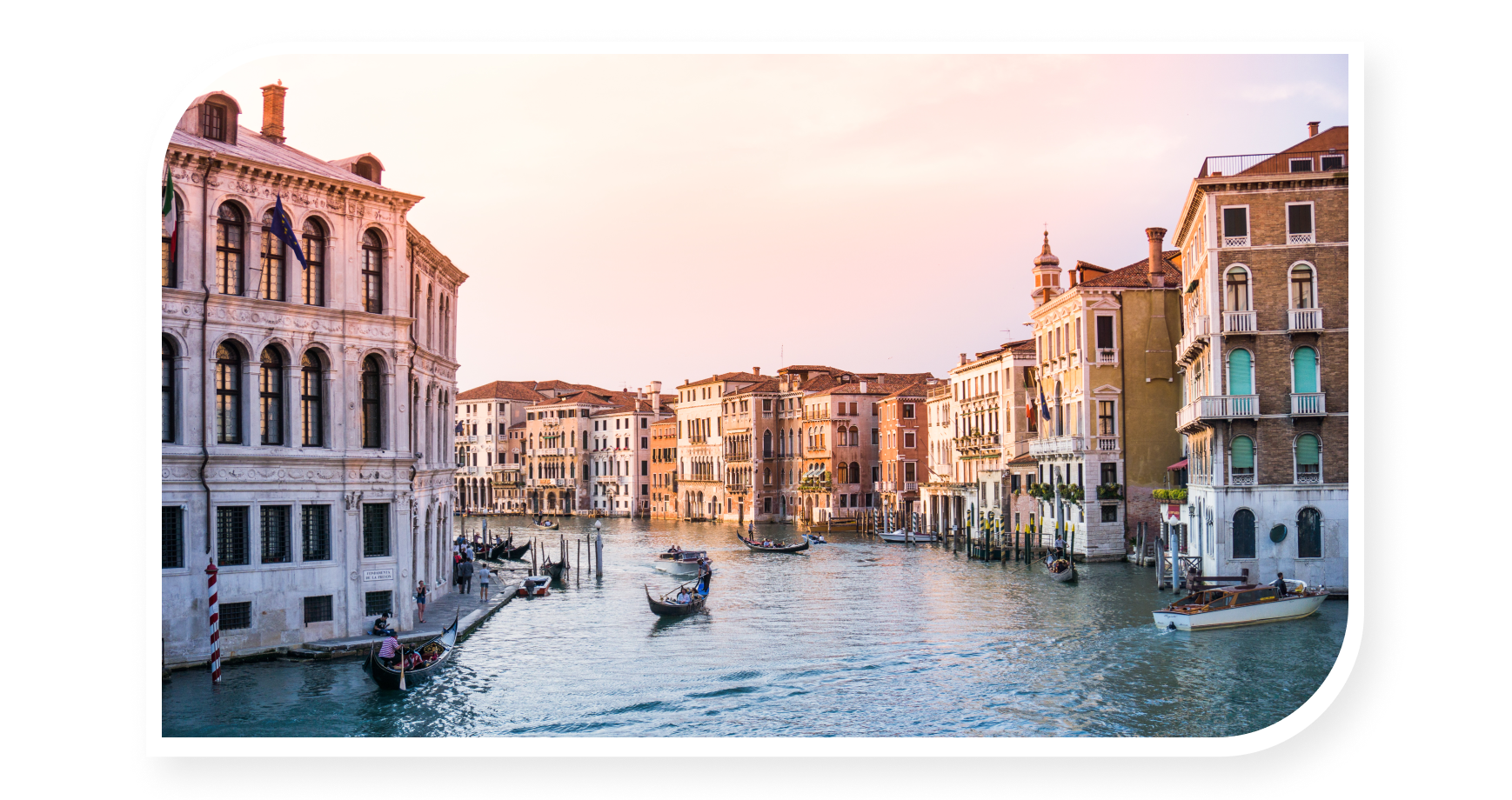 Venice canal at sunset