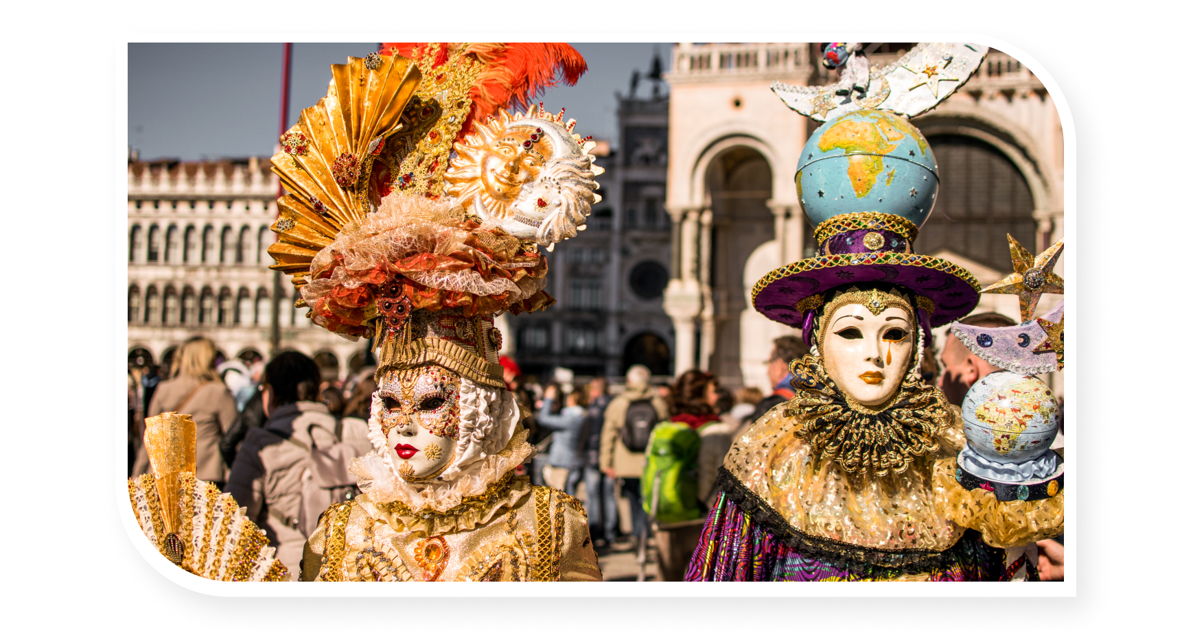 People wearing masks during venetian carnival